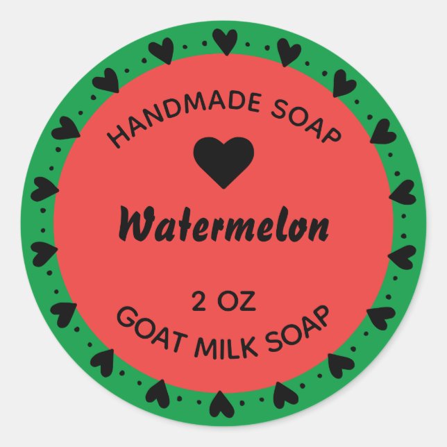 Homemade Soap Rustic Country Heart Wreath Melon Classic Round Sticker (Front)
