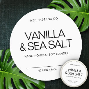 Homemade Soy Candle Chic Calligraphy White Classic Round Sticker