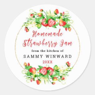 Homemade Strawberry Jam Canning Label