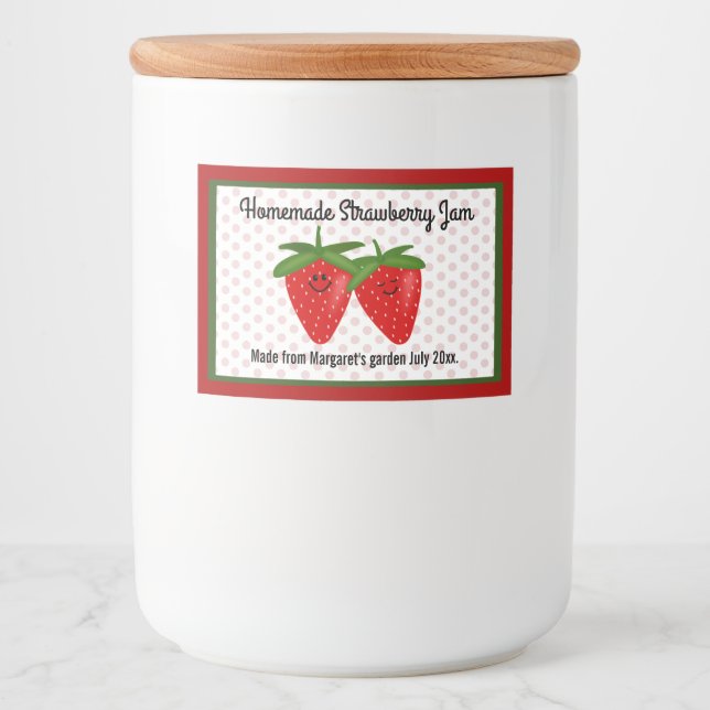Homemade Strawberry Jam Design Food Label (Front)