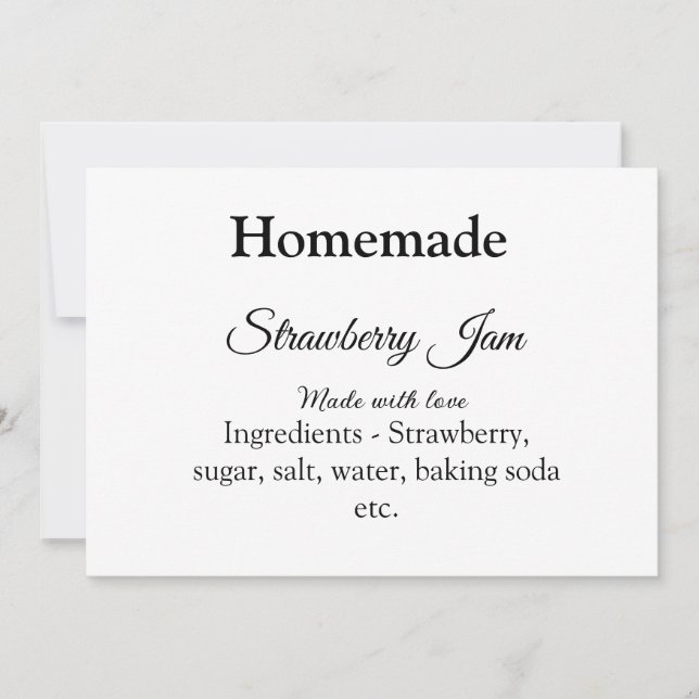 Homemade strawberry jam made with love add text holiday card (Front)