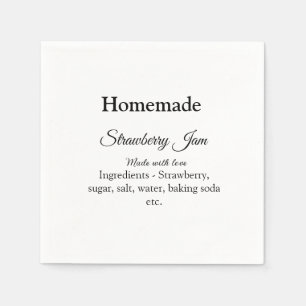 Homemade strawberry jam made with love add text napkin
