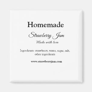 Homemade strawberry jam made with love add text we magnet