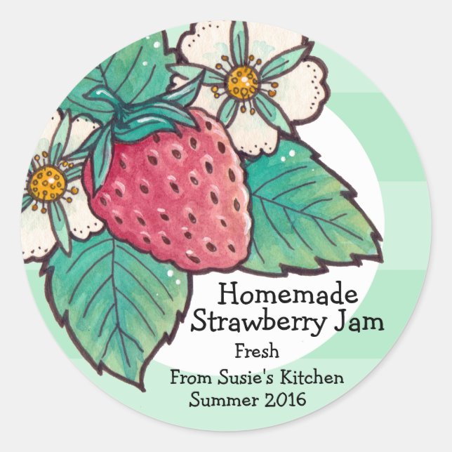 Homemade Strawberry Jam Sticker (Front)