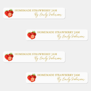 Homemade Strawberry Jam Thin Label