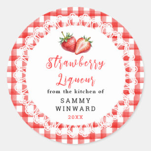 Homemade Strawberry Liqueur Label