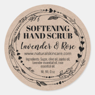 Homemade Sugar Hand Scrub Kraft Labels