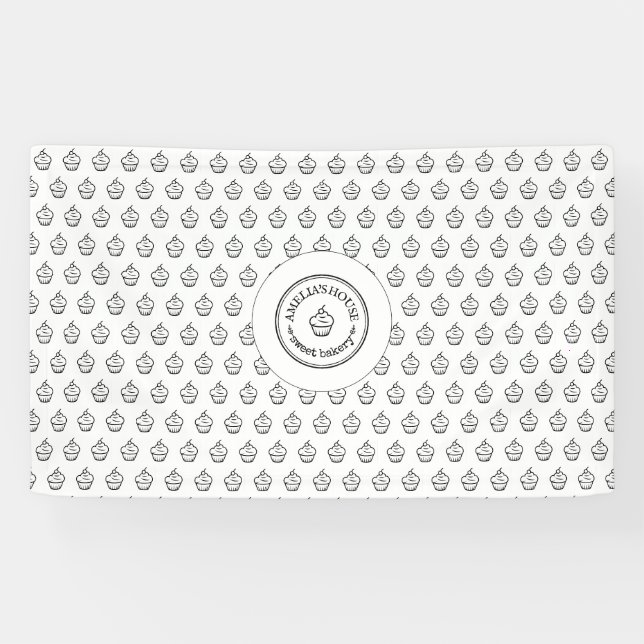 Homemade sweet bakery business logo custom white banner (Horizontal)