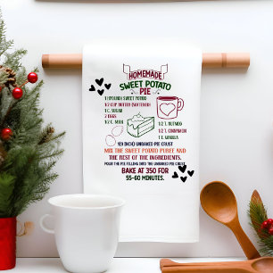 Homemade Sweet potatoes pie Recipe Christmas Gift Kitchen Towel