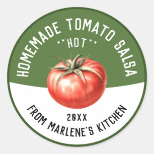 Homemade Tomato Hot Salsa for canning Recipe Classic Round Sticker