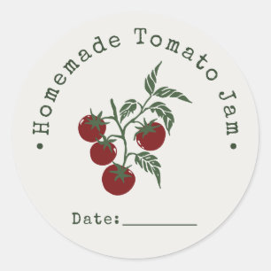 Homemade Tomato Jam Canning Date Crimson  Classic Round Sticker