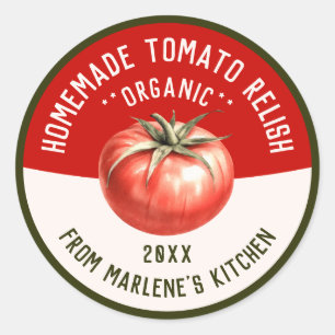 Homemade Tomato Relish for your Kitchen Recipe Classic Round Sticker