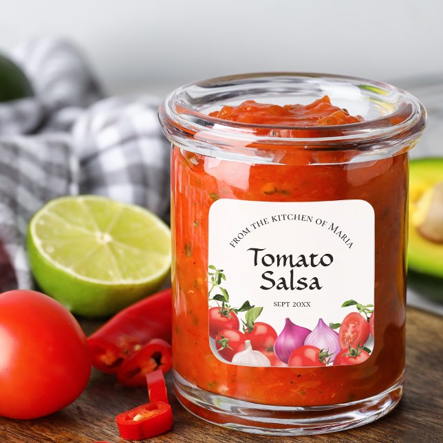 Homemade Tomato Salsa Canning Square Sticker (Creator Uploaded)