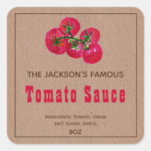 Homemade Tomato Sauce   Kraft Paper Canning Label