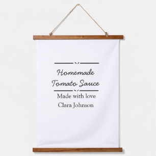 Homemade tomato sauce made with love add name text hanging tapestry