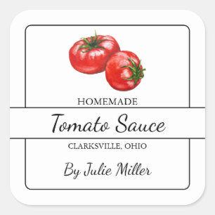 Homemade Tomato Sauce Square Label