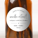 Homemade Vanilla Extract Wedding Favour Label<br><div class="desc">Love is sweet. A cute and modern label template for your homemade vanilla extract wedding favours that you can personalize with your ingredients,  your names,  and a date.</div>