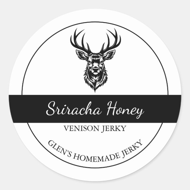 Homemade Venison Deer Jerky Label (Front)