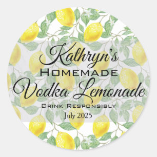 Homemade Vodka Lemonade  Classic Round Sticker