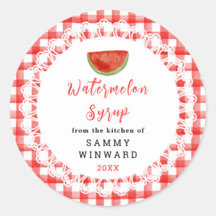 Homemade Watermelon Syrup Label