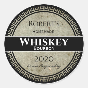 Homemade Whiskey Personalized Round Classic Round Sticker
