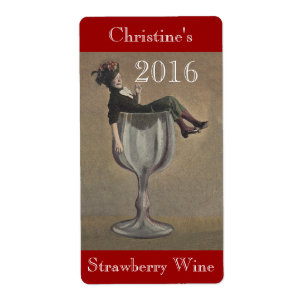 Homemade Wine 2016 Antique Lady Labels Personalize