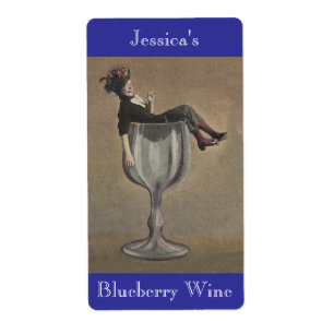 Homemade Wine Antique Fun Lady Labels Personalize