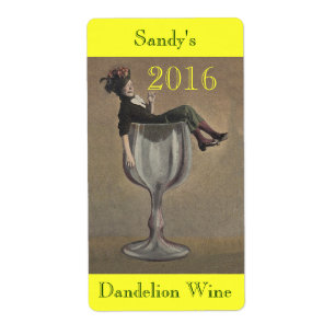 Homemade Wine Antique Fun Lady Labels Personalize