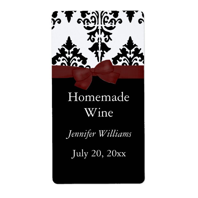 Homemade Wine Label (Front)