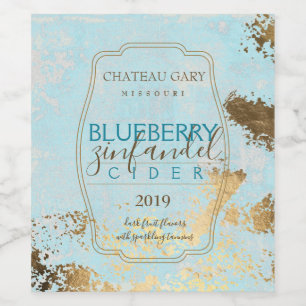 Homemade wine personalized label faux gold