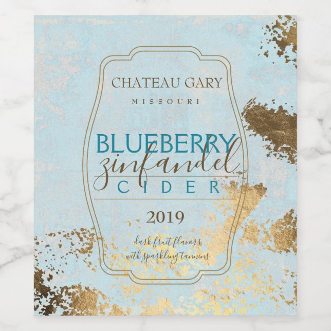 Homemade wine personalized label faux gold (Single Label)