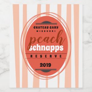 Homemade wine personalized label retro stripes