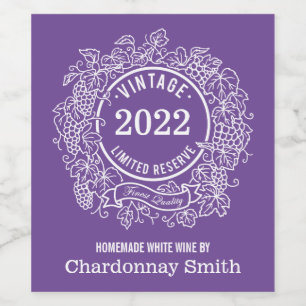 Homemade Wine Personalized Vintage Grapevine Label
