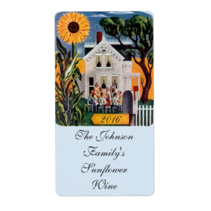 Homemade Wine Sunflower Porch Labelling Labels