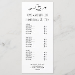 Homemade With Love Bakery Price List &  Menu