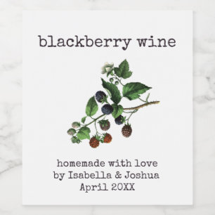 Homemade with Love Blackberry Wine Label