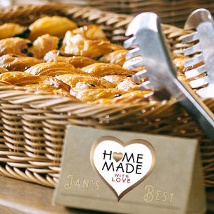 Homemade With Love Bronze Heart Shaped Label