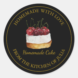 Homemade with love Cake Label   Black