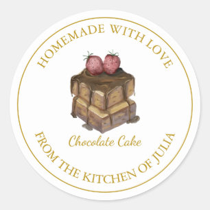 Homemade with love Cake Label   White