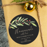 Homemade with Love Christmas Classic Round Sticker<br><div class="desc">Create stickers for holiday gifts,  party favours,  invitation envelopes and more featuring modern,  elegant greenery and berries with your message in chic lettering. MATCHING items in our store.</div>