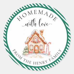 Homemade With Love Christmas Gift Tag Stickers
