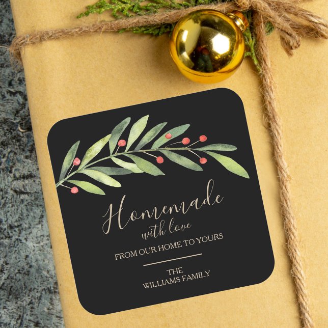 Homemade with Love Christmas Square Sticker (Creator Uploaded)