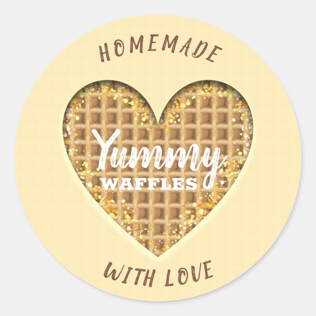 Homemade with love classic round sticker (Front)