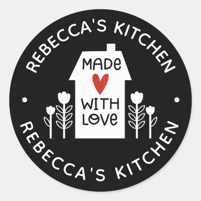 Homemade With Love Classic Round Sticker (Front)