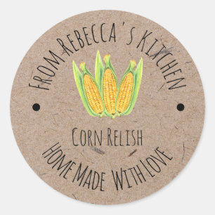 Homemade with love Corn Relish Classic Round Sticker
