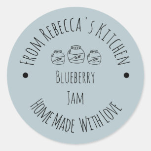 Homemade with Love Dusty Blue   Jam Canning Label