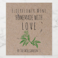 Homemade with Love Elderflower Wine Kraft Paper