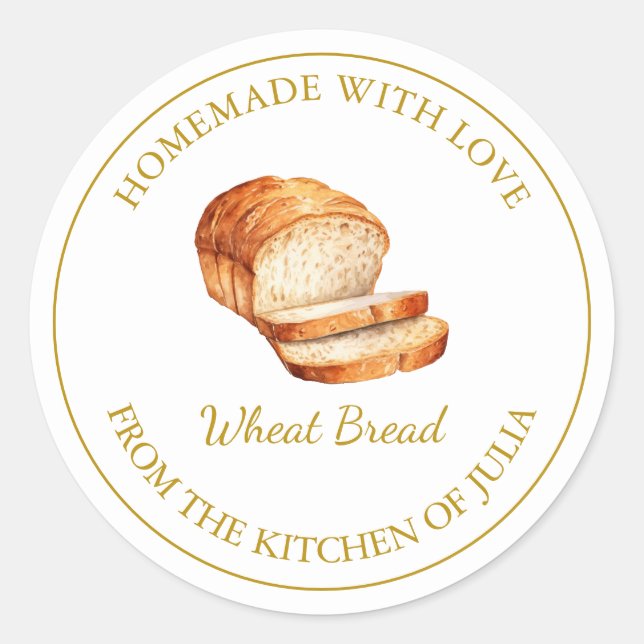 Homemade with love Fresh Bread  Label | White (Front)