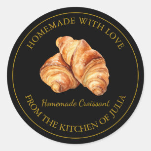 Homemade with love Fresh Croissant Label   Black