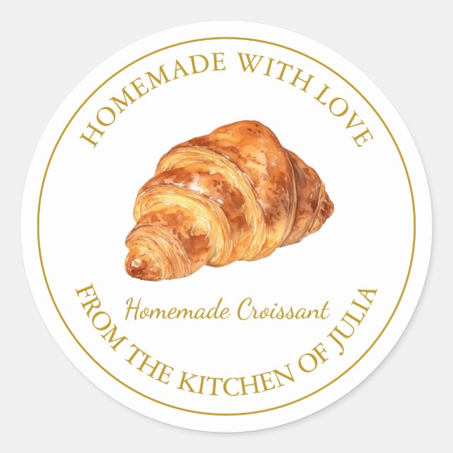 Homemade with love Fresh Croissant  Label | White (Front)